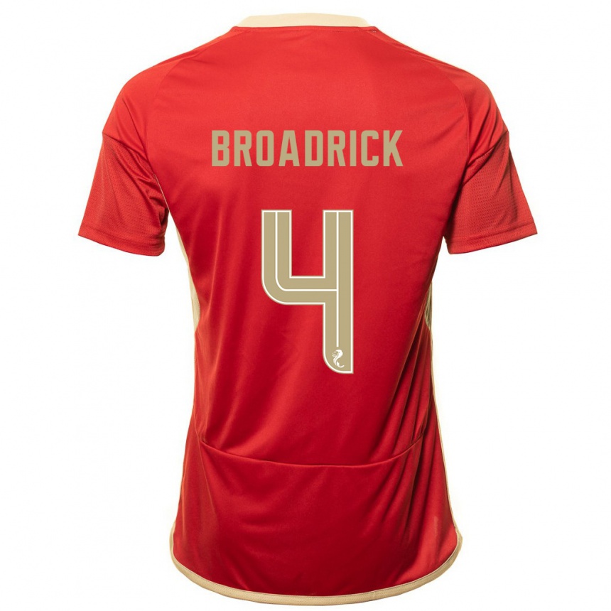 Niño Fútbol Camiseta Jessica Broadrick #4 Rojo 1ª Equipación 2023/24 Perú