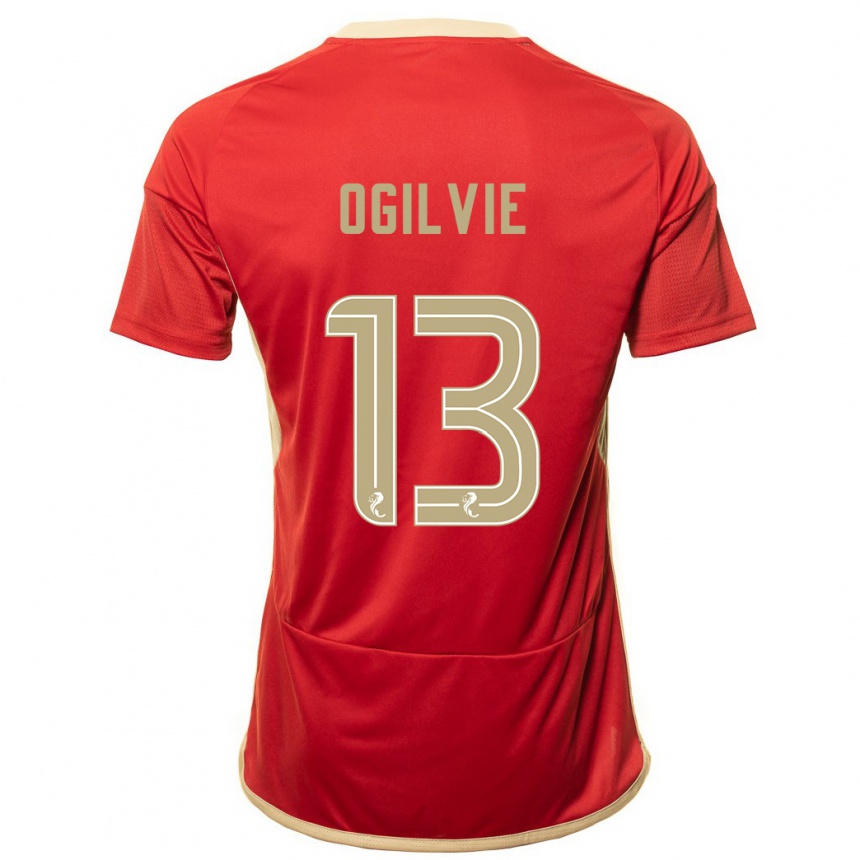 Niño Fútbol Camiseta Francesca Ogilvie #13 Rojo 1ª Equipación 2023/24 Perú