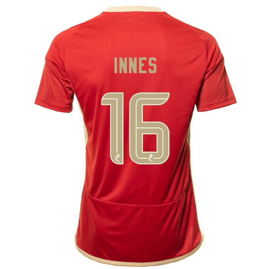 Niño Fútbol Camiseta Hannah Innes #16 Rojo 1ª Equipación 2023/24 Perú