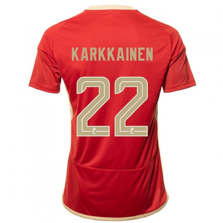 Niño Fútbol Camiseta Elena Kärkkäinen #22 Rojo 1ª Equipación 2023/24 Perú