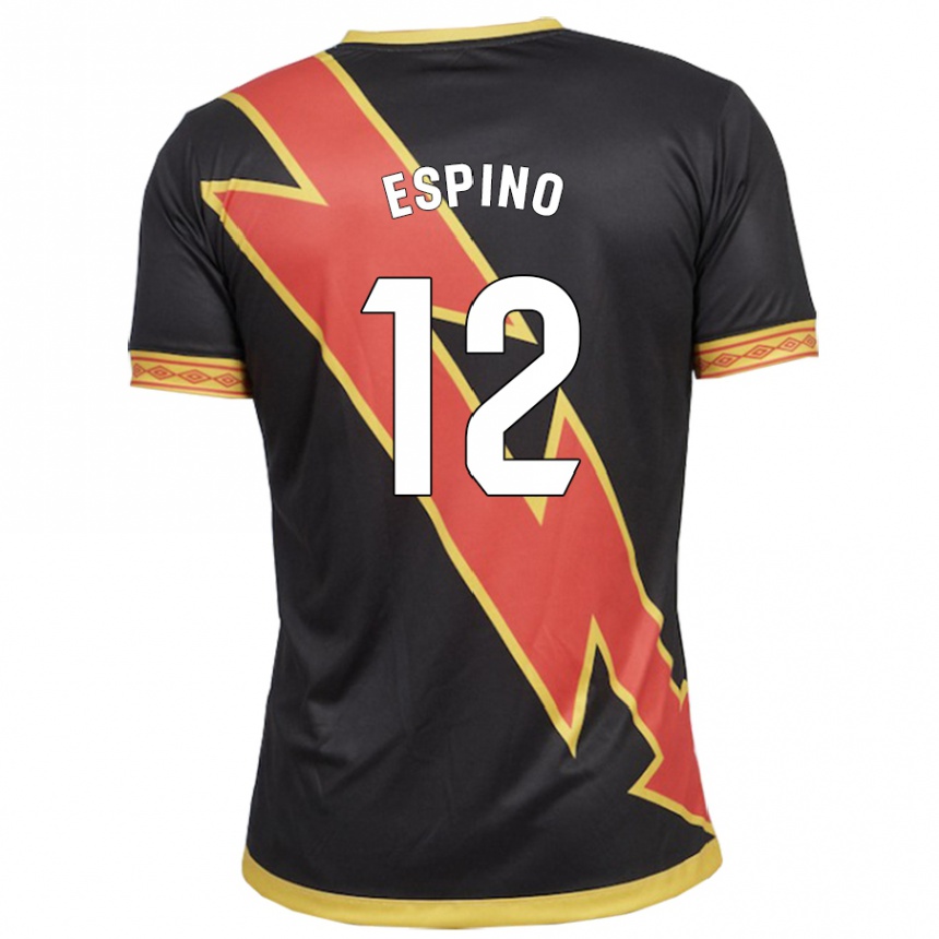 Niño Fútbol Camiseta Alfonso Espino #12 Negro 2ª Equipación 2023/24 Perú