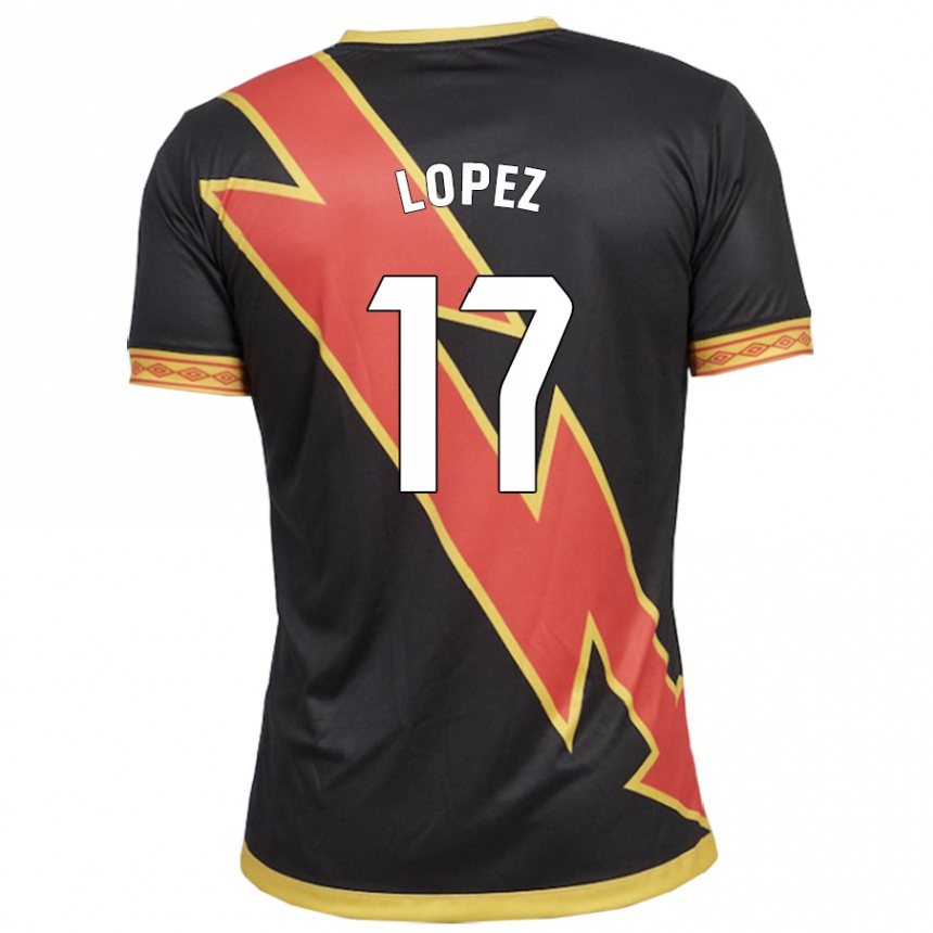 Niño Fútbol Camiseta Unai López #17 Negro 2ª Equipación 2023/24 Perú