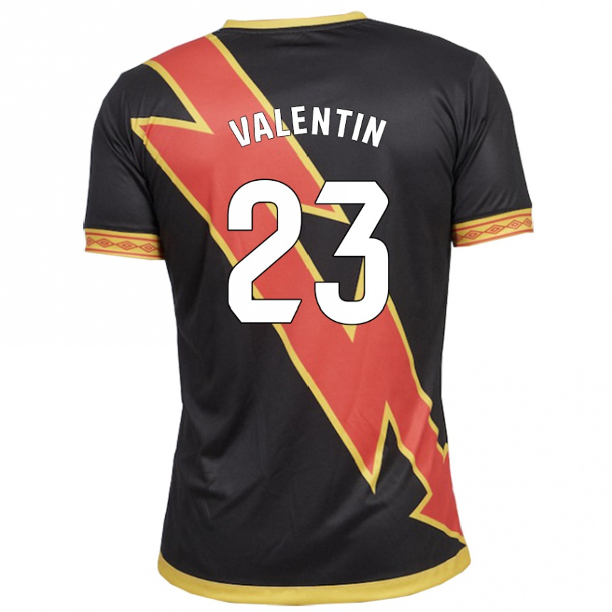 Niño Fútbol Camiseta Óscar Valentín #23 Negro 2ª Equipación 2023/24 Perú