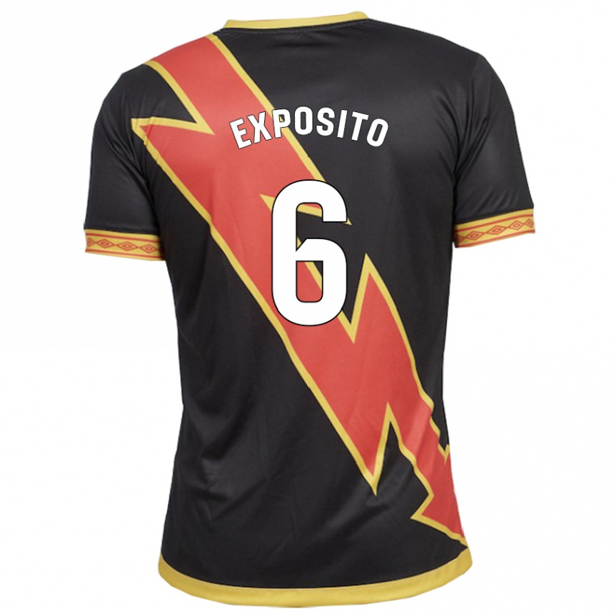 Niño Fútbol Camiseta Álvaro Expósito #6 Negro 2ª Equipación 2023/24 Perú