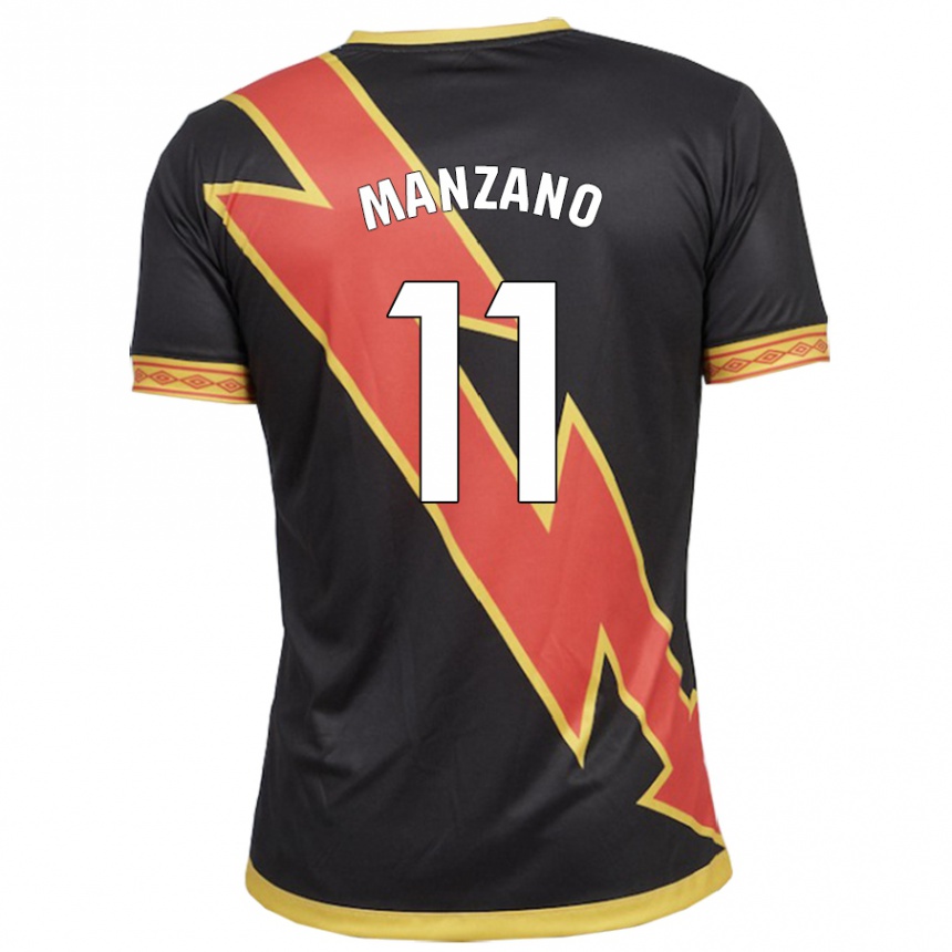 Niño Fútbol Camiseta Sergio Manzano #11 Negro 2ª Equipación 2023/24 Perú