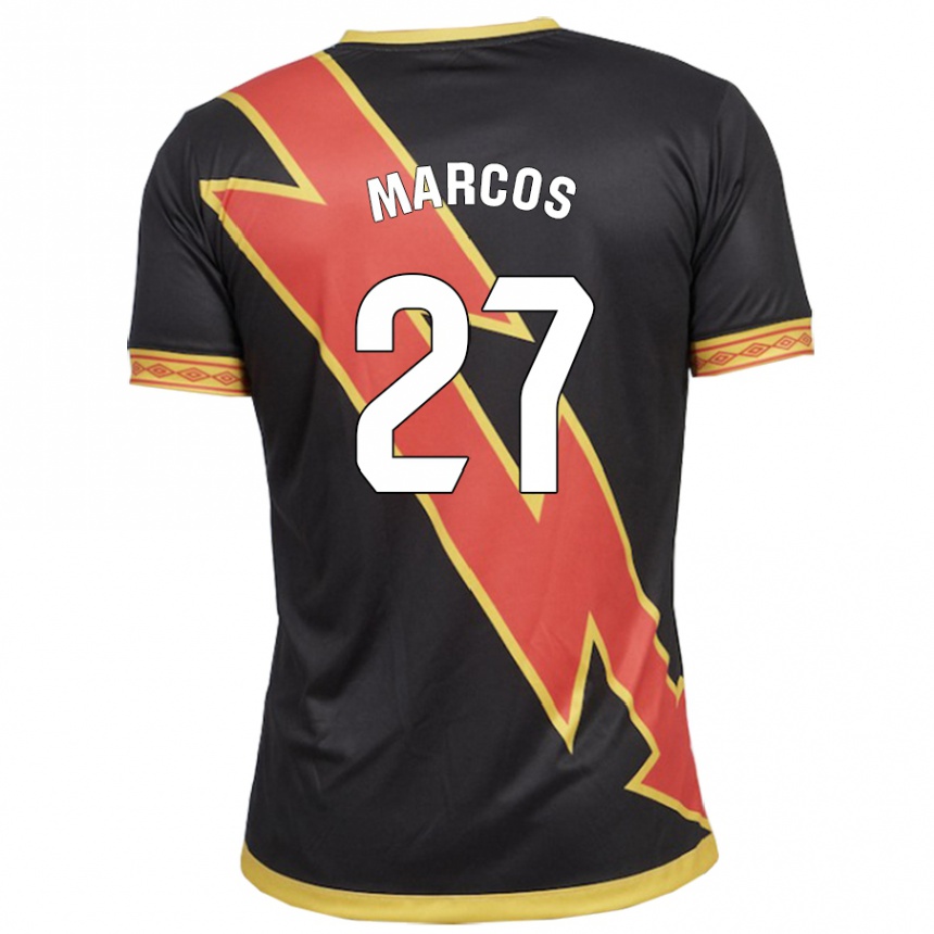 Niño Fútbol Camiseta Álvaro Marcos #27 Negro 2ª Equipación 2023/24 Perú