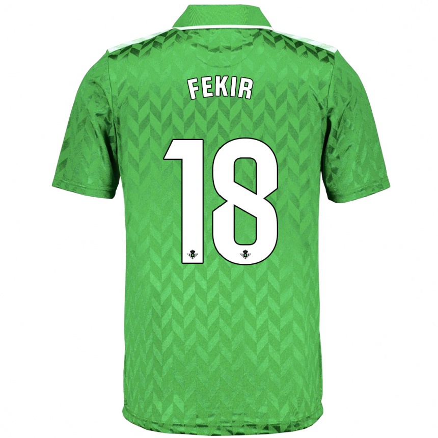 Niño Fútbol Camiseta Yassin Fekir #18 Verde 2ª Equipación 2023/24 Perú