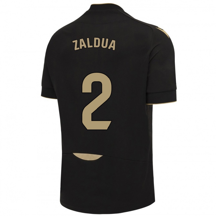 Niño Fútbol Camiseta Joseba Zaldua #2 Negro 2ª Equipación 2023/24 Perú