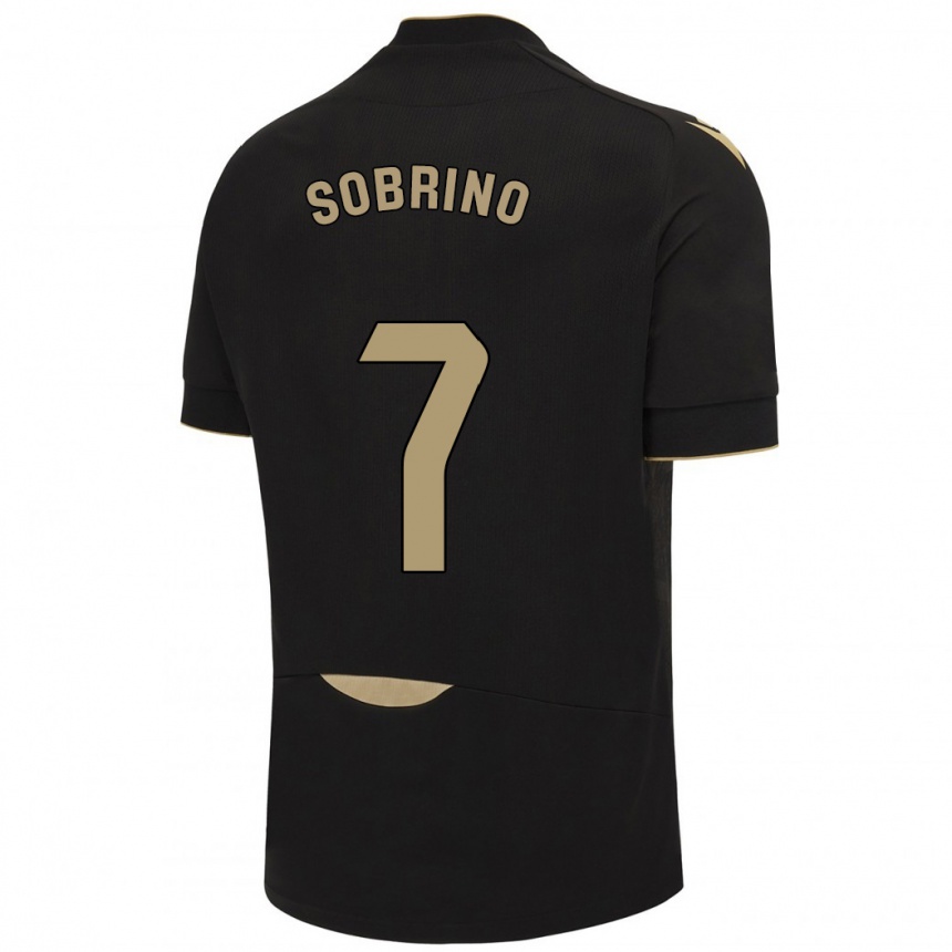 Niño Fútbol Camiseta Rubén Sobrino #7 Negro 2ª Equipación 2023/24 Perú