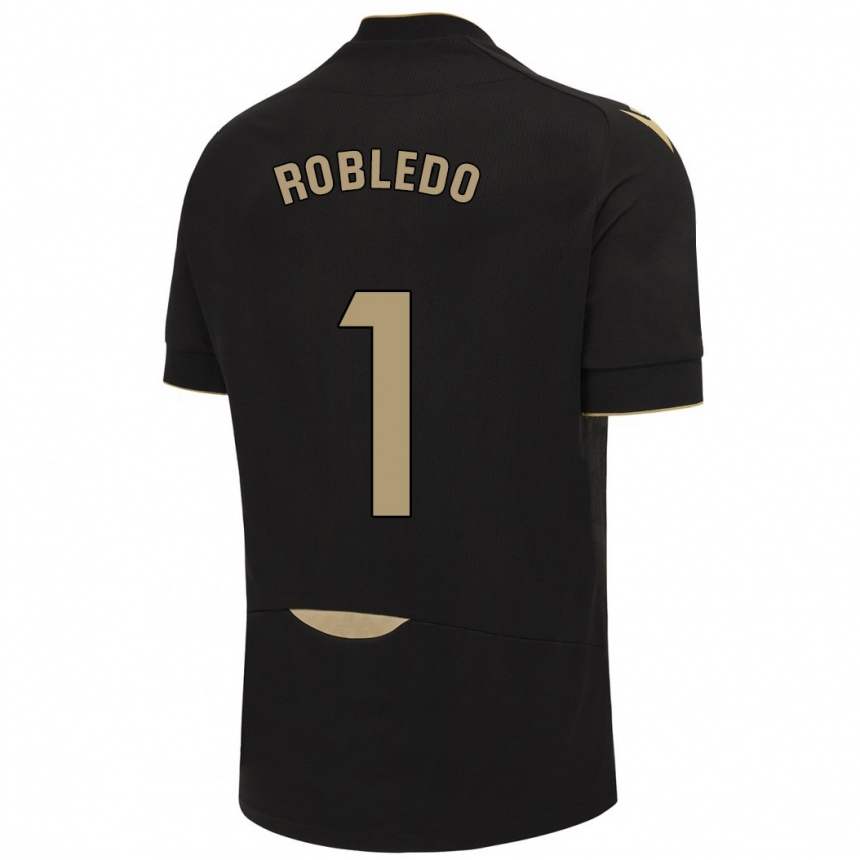 Niño Fútbol Camiseta Robledo #1 Negro 2ª Equipación 2023/24 Perú