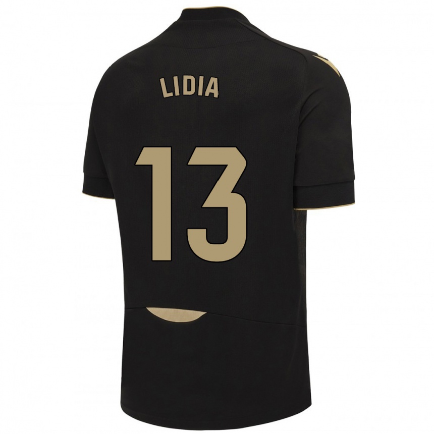 Niño Fútbol Camiseta Lidia Rincón García #13 Negro 2ª Equipación 2023/24 Perú