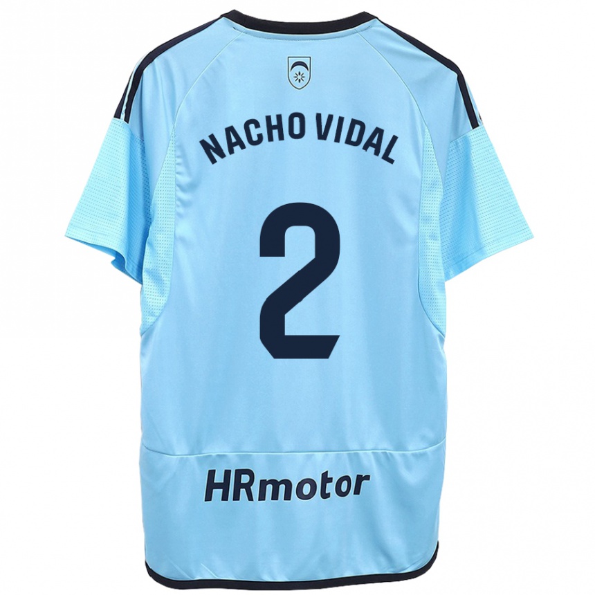 Niño Fútbol Camiseta Nacho Vidal #2 Azul 2ª Equipación 2023/24 Perú