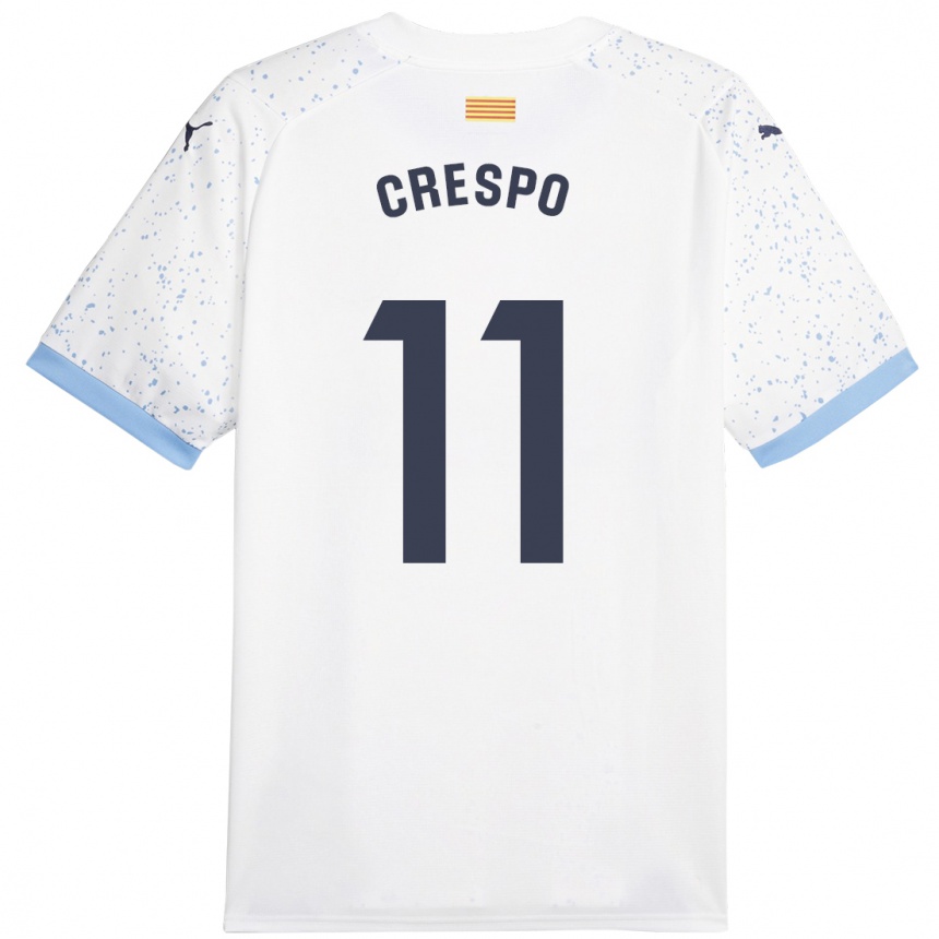 Niño Fútbol Camiseta Lydia Crespo #11 Blanco 2ª Equipación 2023/24 Perú