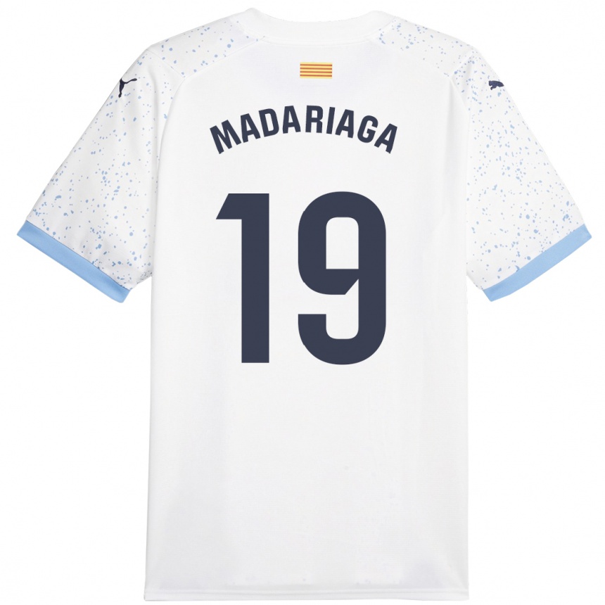 Niño Fútbol Camiseta Génesis Madariaga #19 Blanco 2ª Equipación 2023/24 Perú