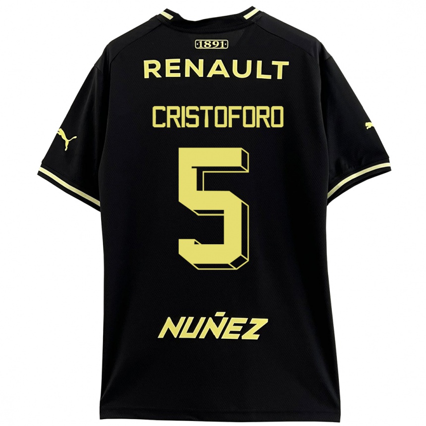 Niño Fútbol Camiseta Sebastián Cristóforo #5 Negro 2ª Equipación 2023/24 Perú