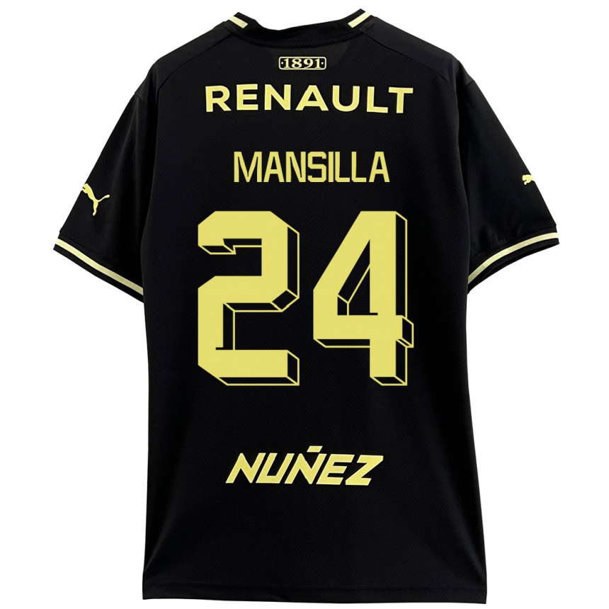 Niño Fútbol Camiseta Brian Mansilla #24 Negro 2ª Equipación 2023/24 Perú