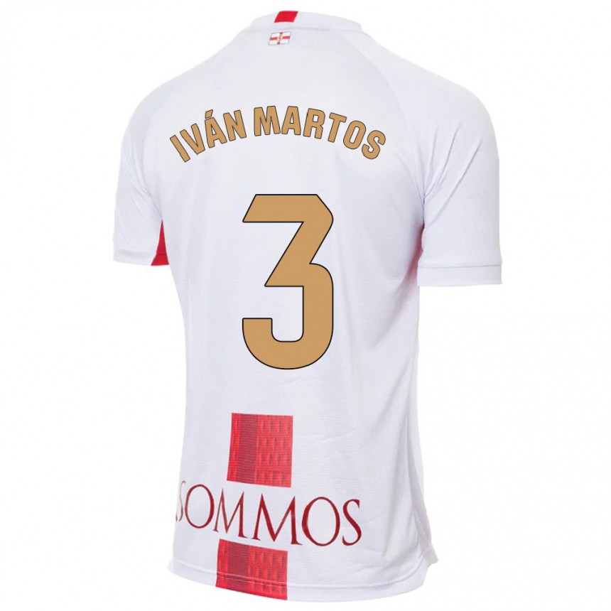 Niño Fútbol Camiseta Iván Martos #3 Blanco 2ª Equipación 2023/24 Perú