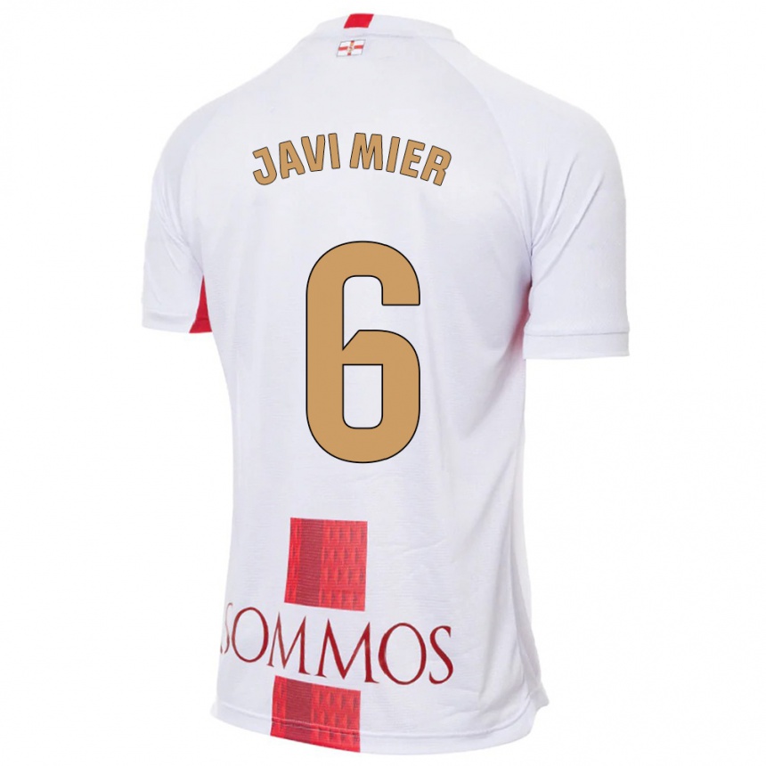 Niño Fútbol Camiseta Javi Mier #6 Blanco 2ª Equipación 2023/24 Perú