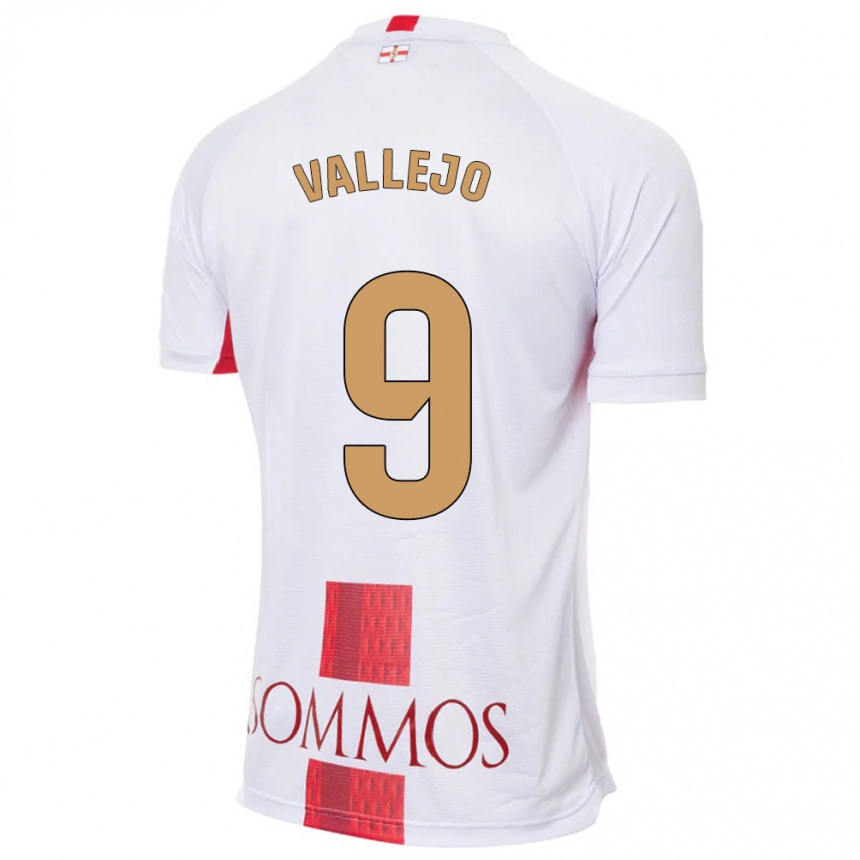 Niño Fútbol Camiseta Hugo Vallejo #9 Blanco 2ª Equipación 2023/24 Perú