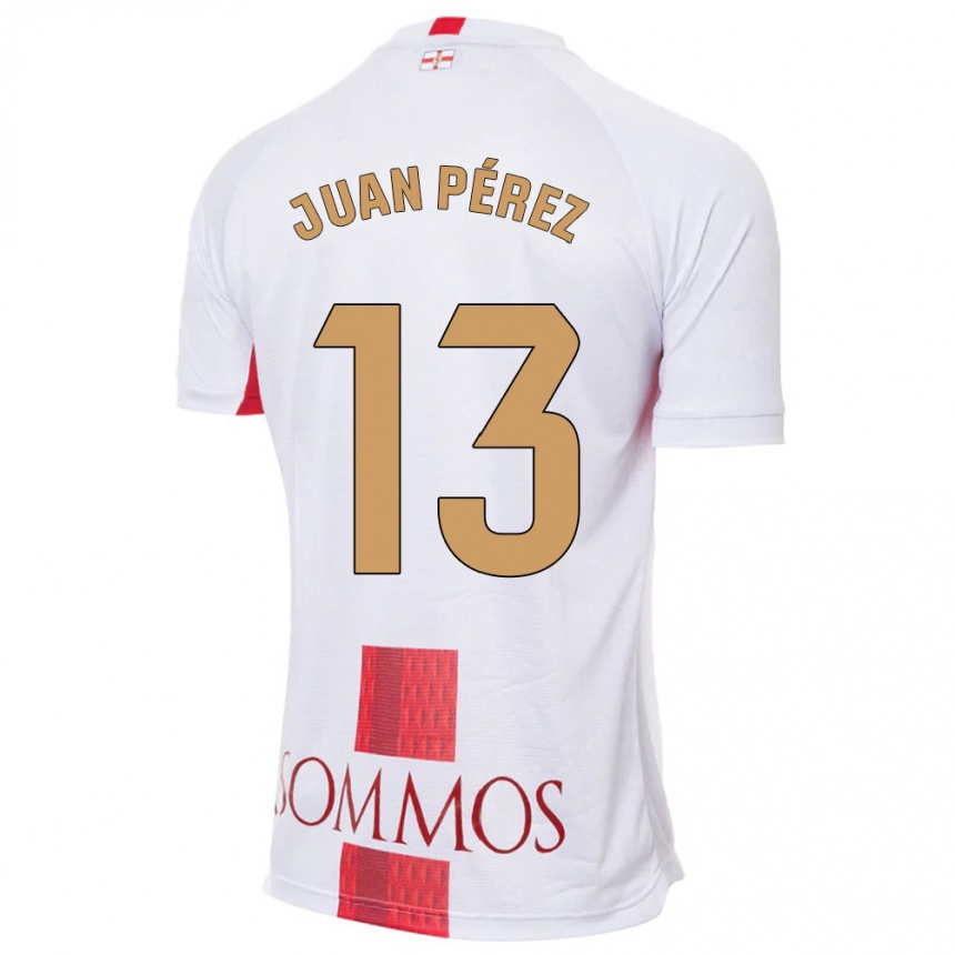 Niño Fútbol Camiseta Juan Pérez #13 Blanco 2ª Equipación 2023/24 Perú