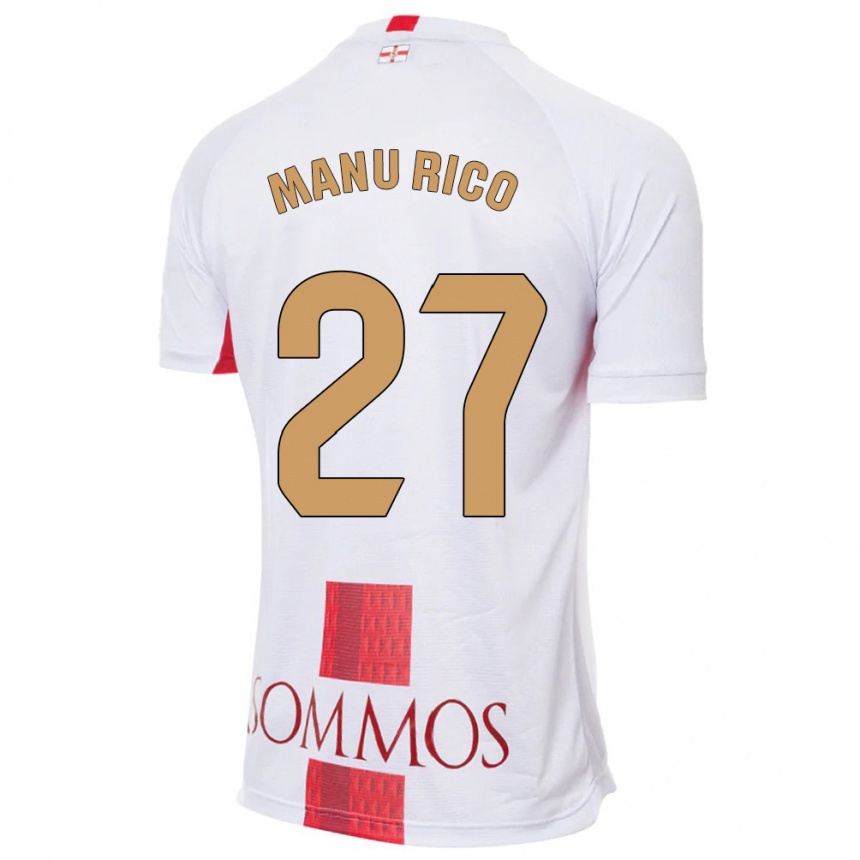 Niño Fútbol Camiseta Manu Rico #27 Blanco 2ª Equipación 2023/24 Perú