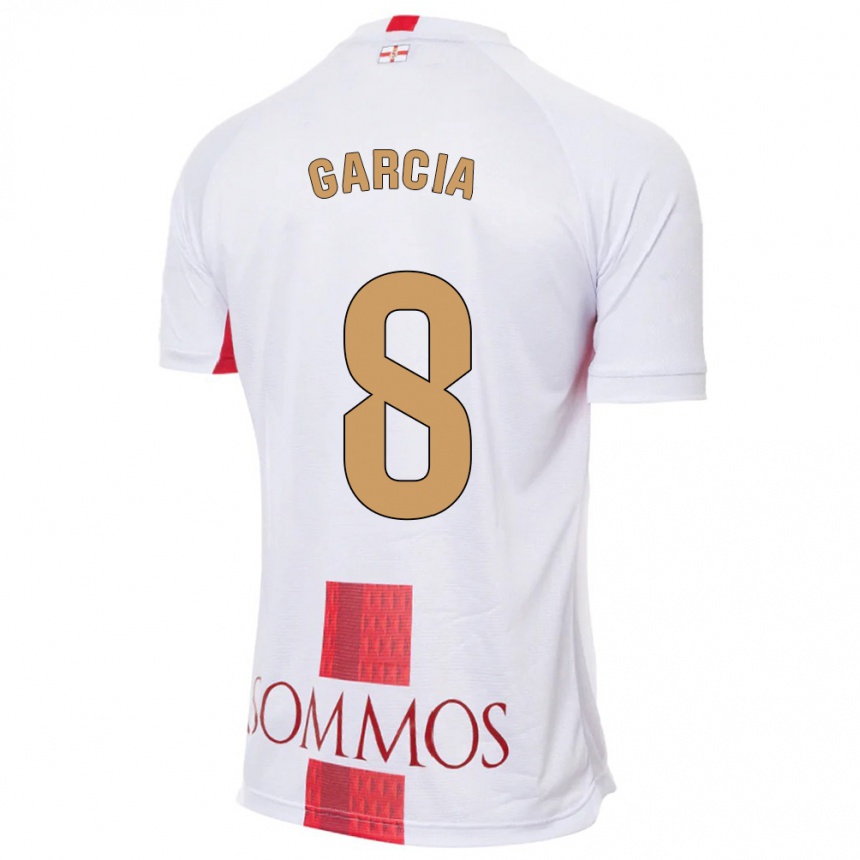 Niño Fútbol Camiseta David García #8 Blanco 2ª Equipación 2023/24 Perú