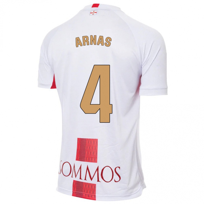 Niño Fútbol Camiseta Iris Arnas #4 Blanco 2ª Equipación 2023/24 Perú