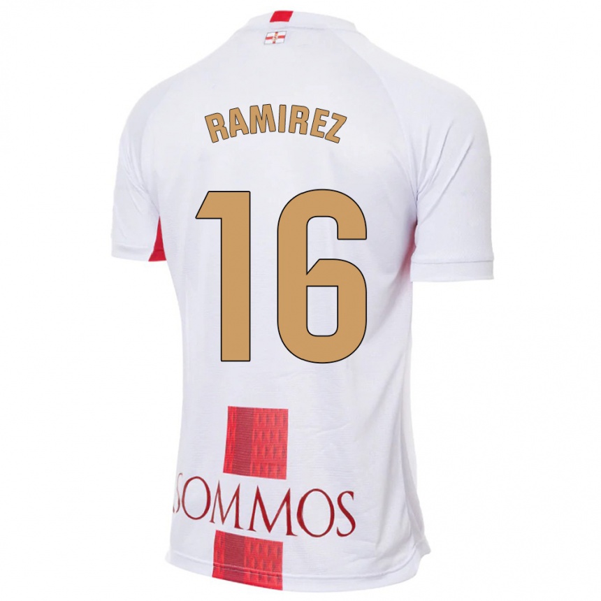 Niño Fútbol Camiseta Vanesa Ramírez #16 Blanco 2ª Equipación 2023/24 Perú