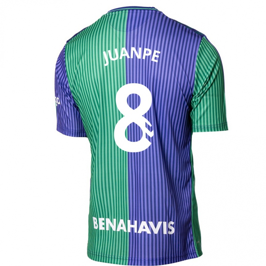 Niño Fútbol Camiseta Juanpe #8 Verde Azul 2ª Equipación 2023/24 Perú