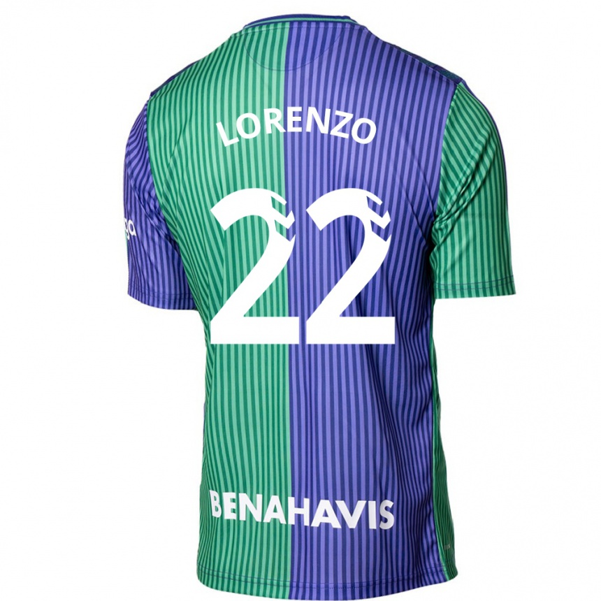 Niño Fútbol Camiseta Dani Lorenzo #22 Verde Azul 2ª Equipación 2023/24 Perú