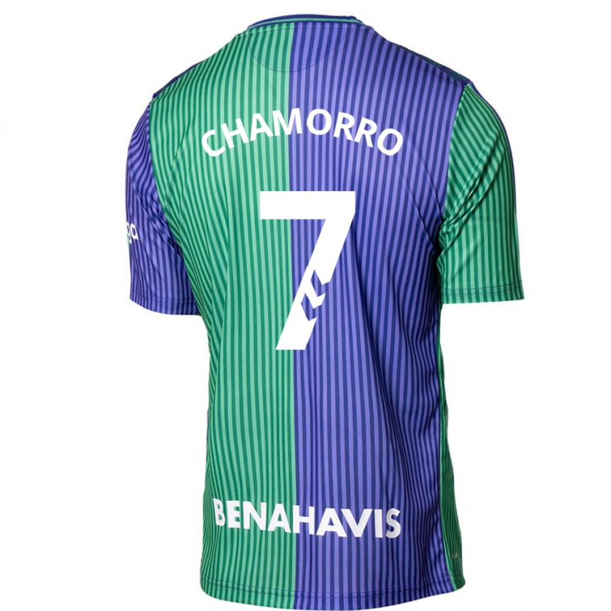 Niño Fútbol Camiseta Alexis Chamorro #7 Verde Azul 2ª Equipación 2023/24 Perú