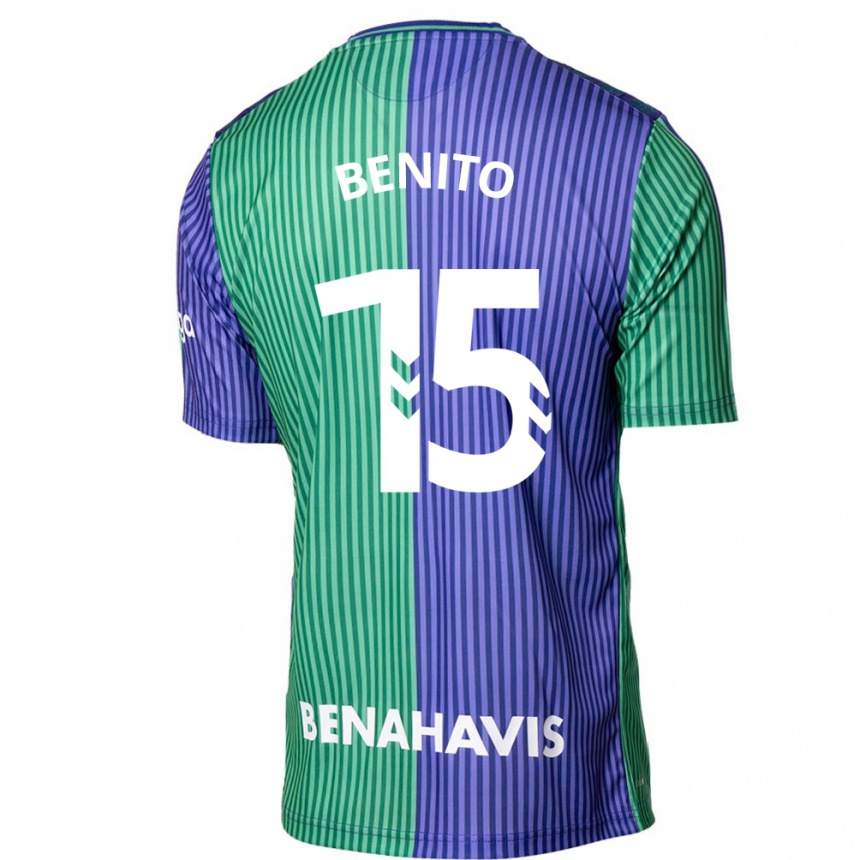 Niño Fútbol Camiseta Iván Benito #15 Verde Azul 2ª Equipación 2023/24 Perú