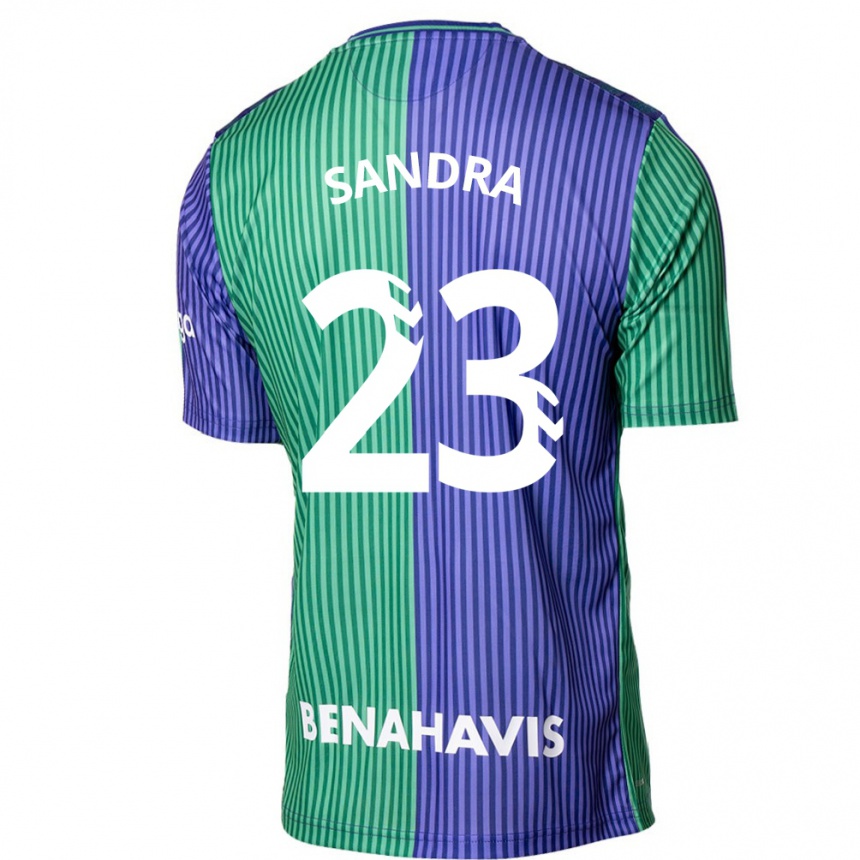 Niño Fútbol Camiseta Sandra #23 Verde Azul 2ª Equipación 2023/24 Perú