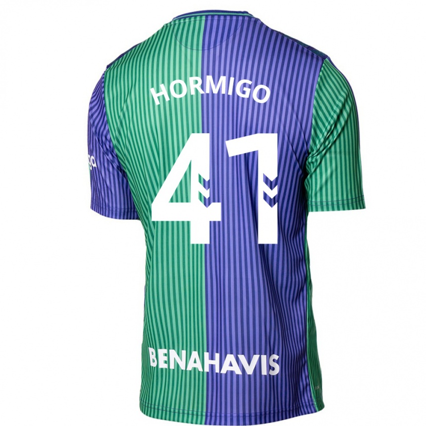 Niño Fútbol Camiseta Cintia Hormigo #41 Verde Azul 2ª Equipación 2023/24 Perú