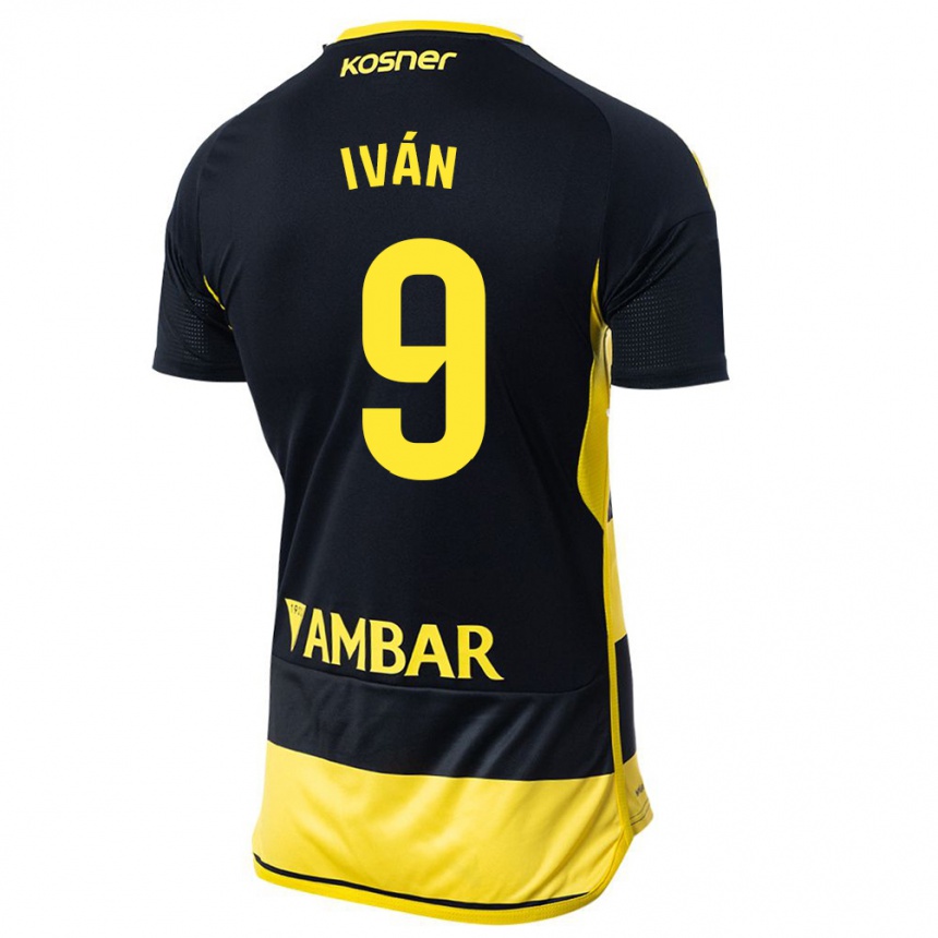 Niño Fútbol Camiseta Iván Azón #9 Negro Amarillo 2ª Equipación 2023/24 Perú