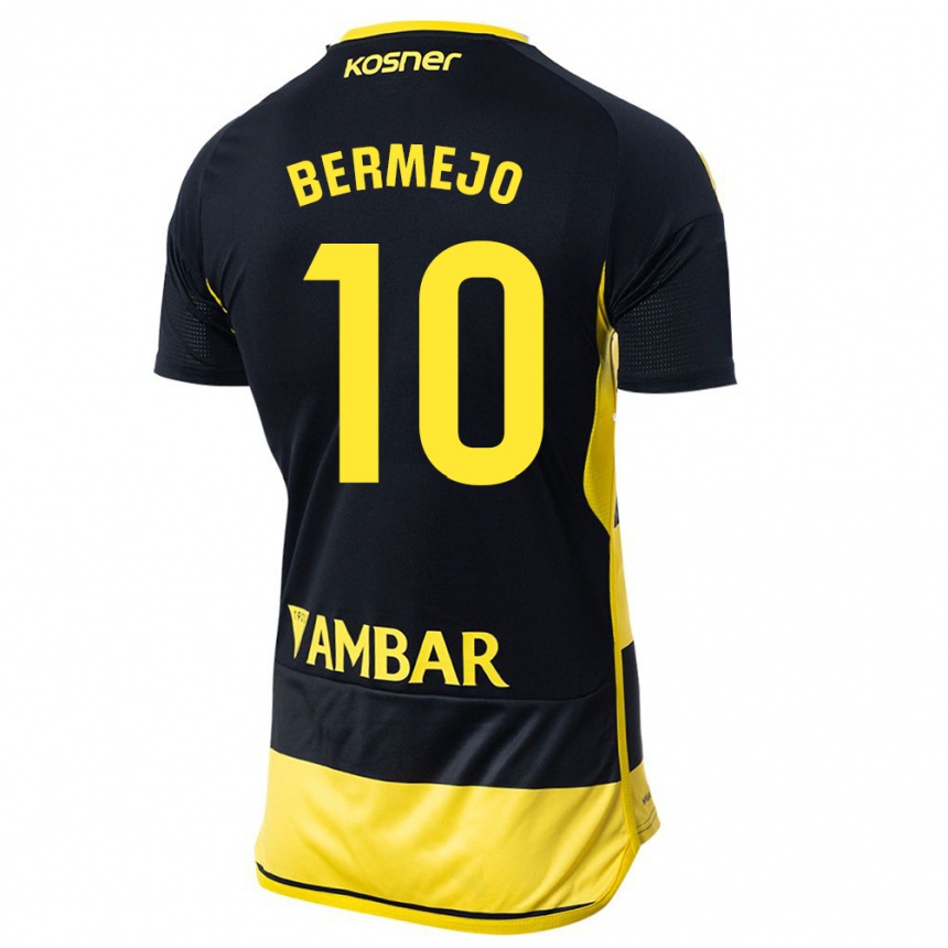 Niño Fútbol Camiseta Sergio Bermejo #10 Negro Amarillo 2ª Equipación 2023/24 Perú