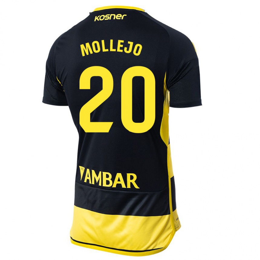 Niño Fútbol Camiseta Victor Mollejo #20 Negro Amarillo 2ª Equipación 2023/24 Perú