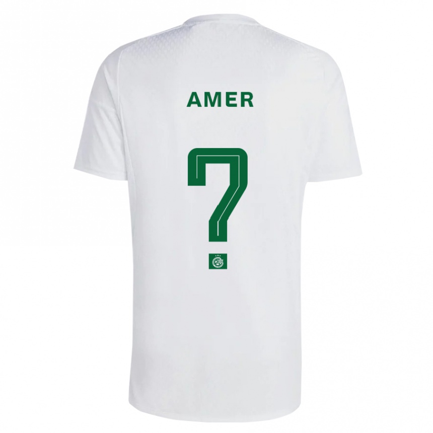 Niño Fútbol Camiseta Mohamad Amer #0 Verde Azul 2ª Equipación 2023/24 Perú