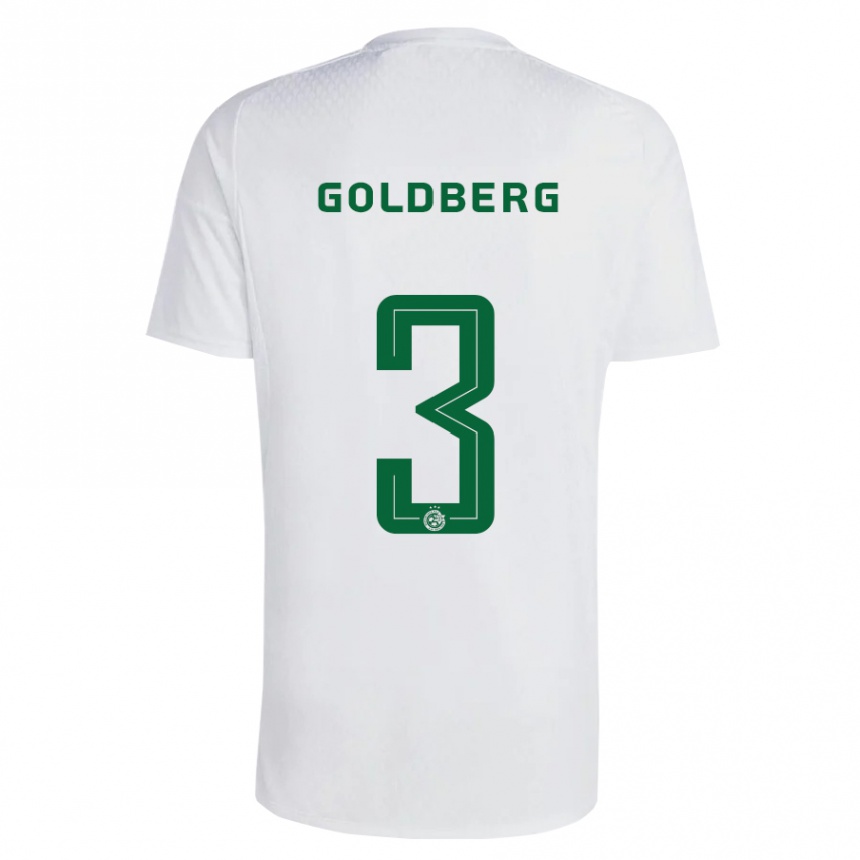 Niño Fútbol Camiseta Shon Goldberg #3 Verde Azul 2ª Equipación 2023/24 Perú