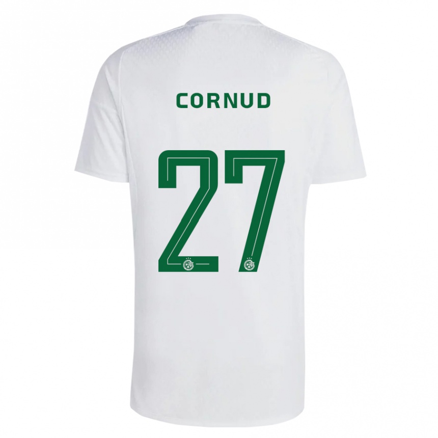 Niño Fútbol Camiseta Pierre Cornud #27 Verde Azul 2ª Equipación 2023/24 Perú