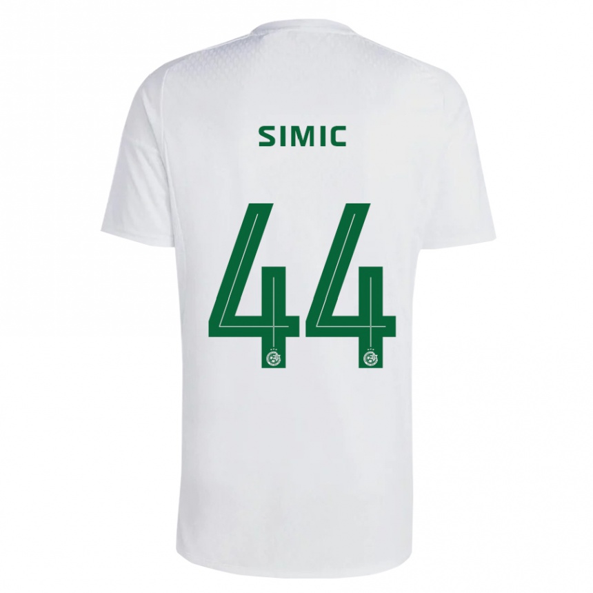 Niño Fútbol Camiseta Lorenco Simic #44 Verde Azul 2ª Equipación 2023/24 Perú