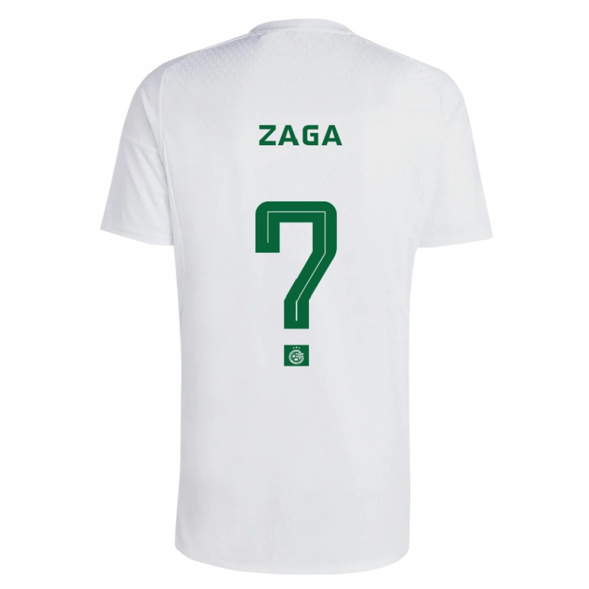 Niño Fútbol Camiseta Binyamin Zaga #0 Verde Azul 2ª Equipación 2023/24 Perú