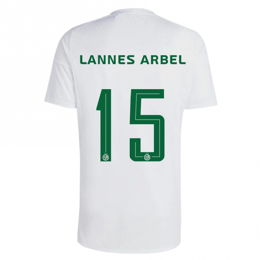 Niño Fútbol Camiseta Tomer Lannes Arbel #15 Verde Azul 2ª Equipación 2023/24 Perú