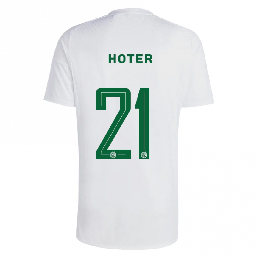 Niño Fútbol Camiseta Tavor Hoter #21 Verde Azul 2ª Equipación 2023/24 Perú