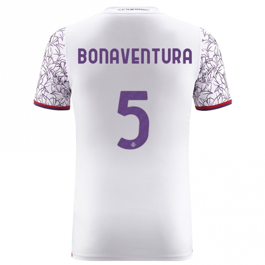 Niño Fútbol Camiseta Giacomo Bonaventura #5 Blanco 2ª Equipación 2023/24 Perú