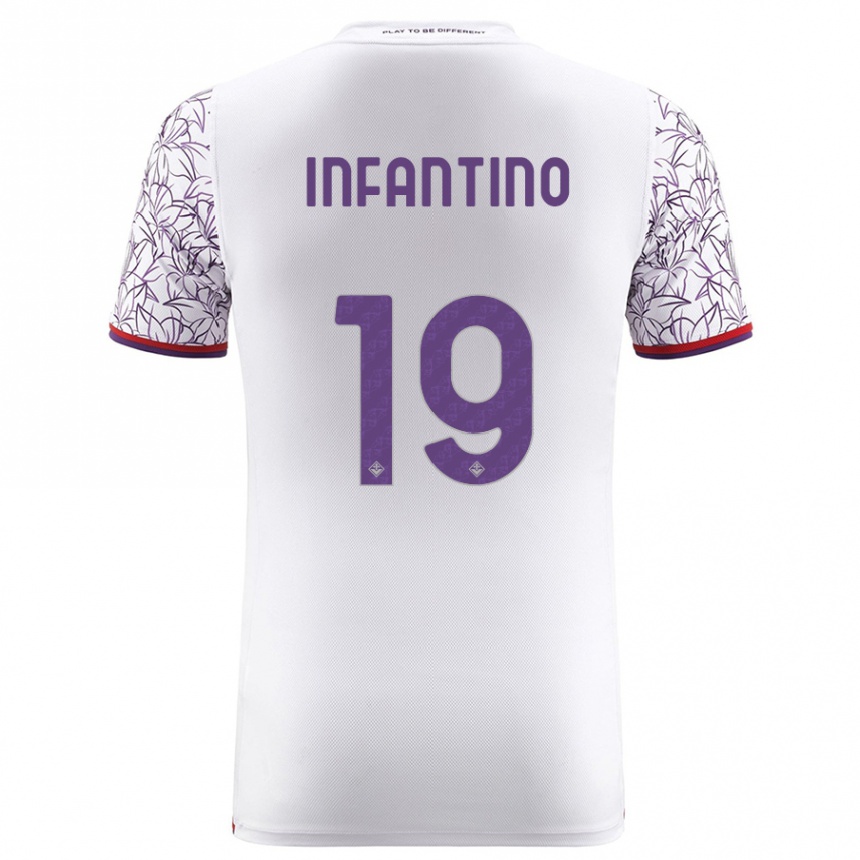 Niño Fútbol Camiseta Gino Infantino #19 Blanco 2ª Equipación 2023/24 Perú