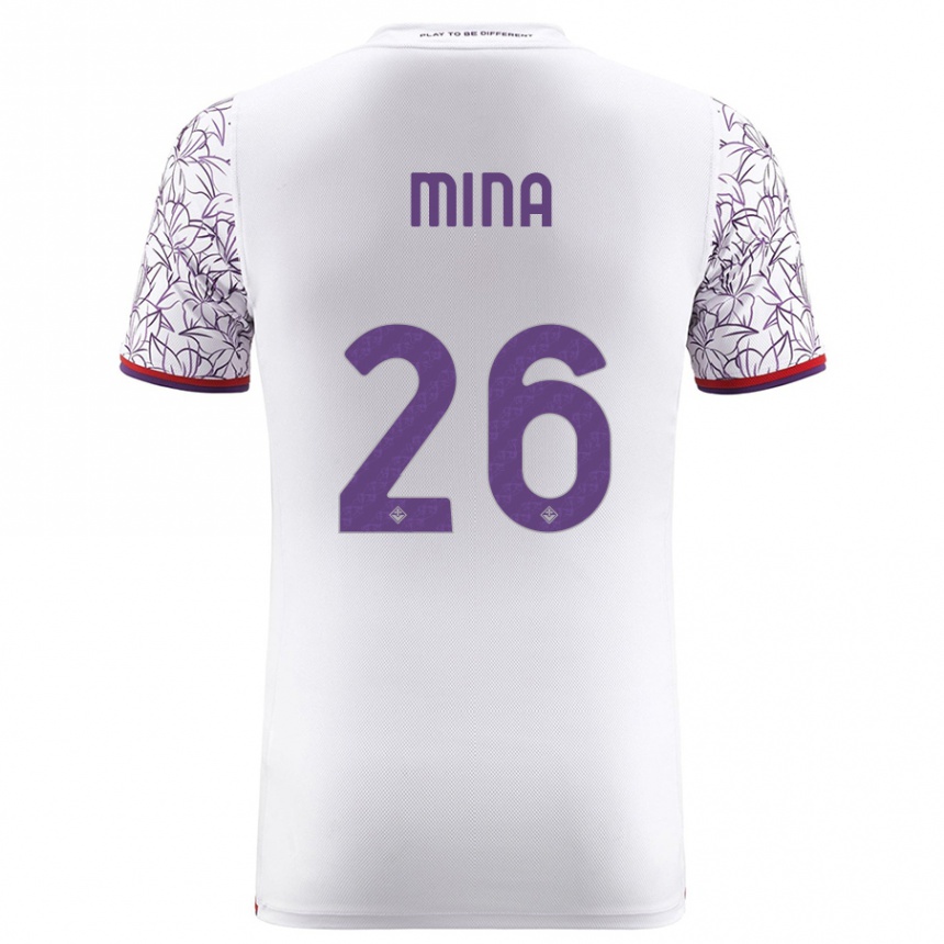 Niño Fútbol Camiseta Yerry Mina #26 Blanco 2ª Equipación 2023/24 Perú