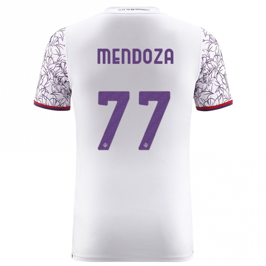 Niño Fútbol Camiseta William Mendoza #77 Blanco 2ª Equipación 2023/24 Perú