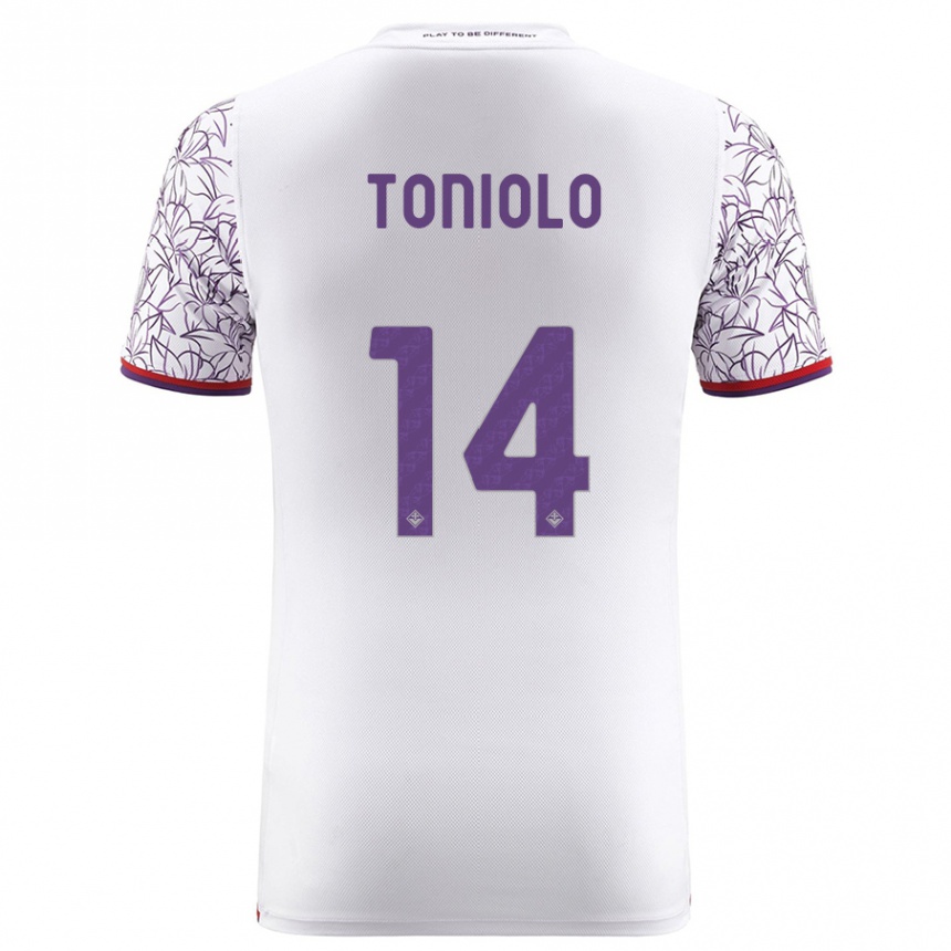 Niño Fútbol Camiseta Martina Toniolo #14 Blanco 2ª Equipación 2023/24 Perú