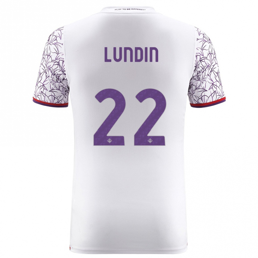 Niño Fútbol Camiseta Karin Lundin #22 Blanco 2ª Equipación 2023/24 Perú